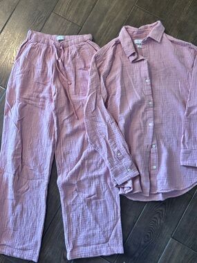 Aritzia Little Moon Sail Pants & Top Set (Dusty Rose) 2XS